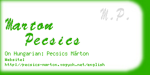 marton pecsics business card