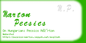 marton pecsics business card